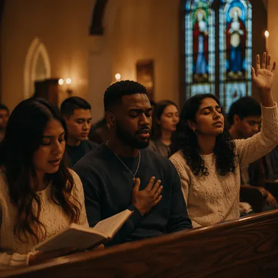 College Students Worship in Campus Chapel