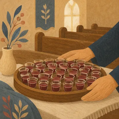 Communion Tray with Individual Glass Cups