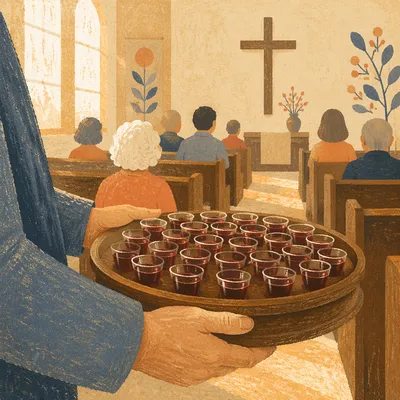 Communion Tray with Individual Grape Juice Cups