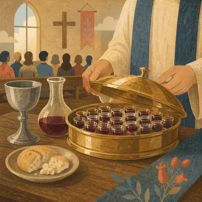 Communion Tray with Individual Glass Cups