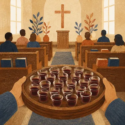 Communion Tray with Individual Glass Cups