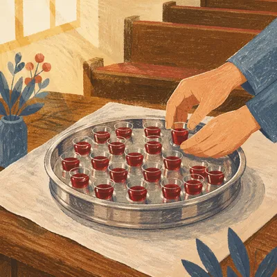 Communion Tray with Individual Glass Cups
