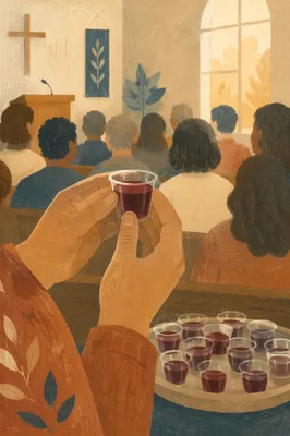 Individual Communion Cup in Reverent Hands