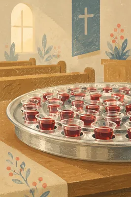 Communion Tray with Individual Grape Juice Cups