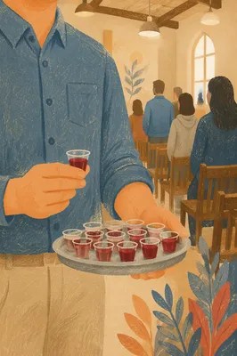 Individual Communion Glasses in Church Fellowship