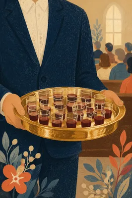Communion Tray with Individual Cups Close Up