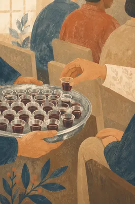 Individual Communion Cups Passed in Church