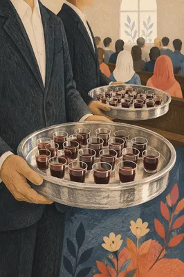 Communion Trays with Individual Red Juice Cups