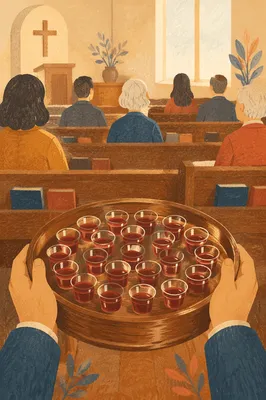 Individual Communion Cups in Quiet Chapel