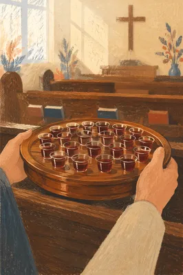 Communion Tray with Individual Glass Cups