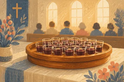 Communion Tray with Individual Cup Glasses