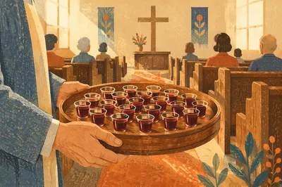 Communion Tray with Individual Grape Juice Cups