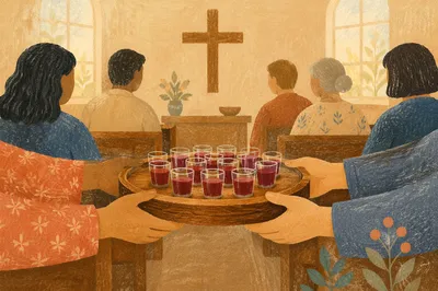 Individual Communion Cups Passed in Humble Chapel