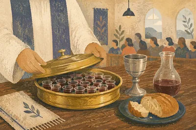 Communion Tray with Individual Glass Cups
