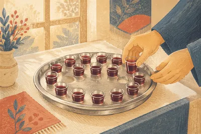 Communion Tray with Individual Grape Juice Cups
