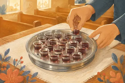 Communion Tray With Individual Glass Cups