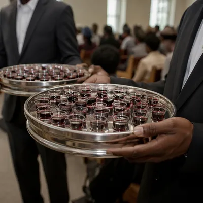 Communion Trays with Individual Juice Glasses