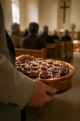 Communion Tray with Individual Glass Cups