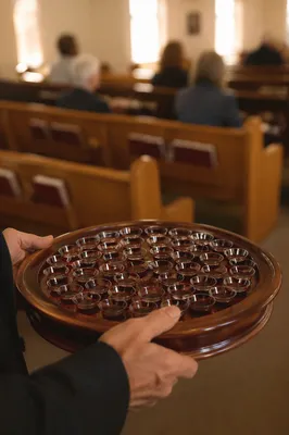 Communion Tray with Small Glass Cups