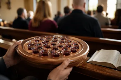 Individual Communion Cups in Chapel Tray