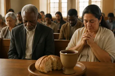 Communion Bread and Wine in Chapel