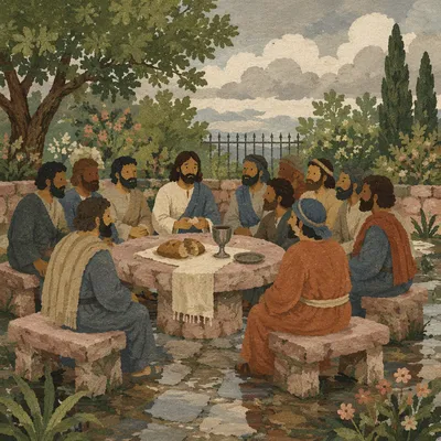 Outdoor Communion Table in Church Garden