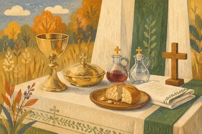 Autumn Outdoor Communion Table with Chalice
