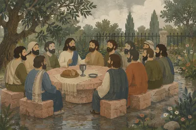Outdoor Communion Table in Garden Courtyard