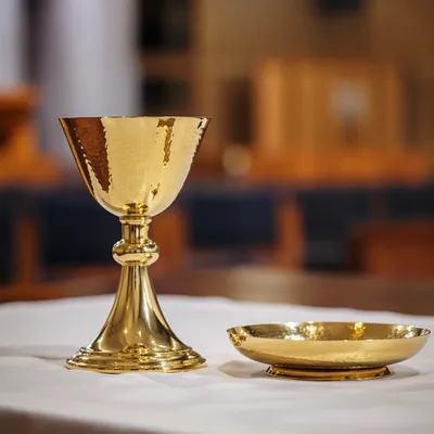 Gold Chalice on Communion Table