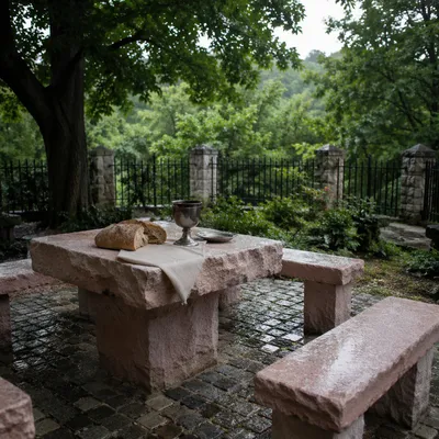 Outdoor Communion Table in Church Garden