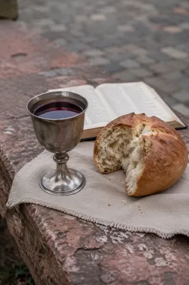 Humble Communion Bread and Silver Chalice