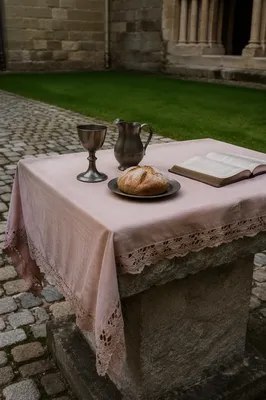 Rustic Outdoor Communion Table with Chalice