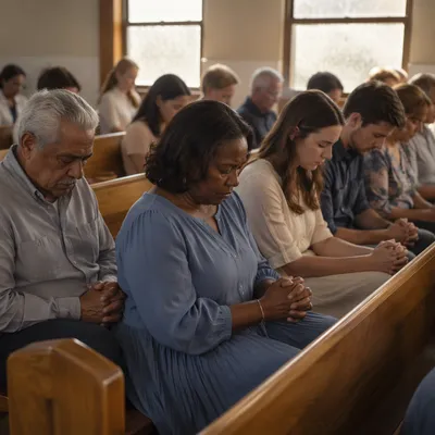 Congregation Praying in Church Sanctuary