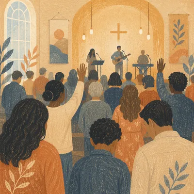 Quiet Congregation in Deep Worship