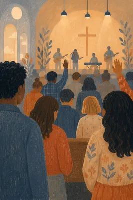 Quiet Congregation in Deep Worship