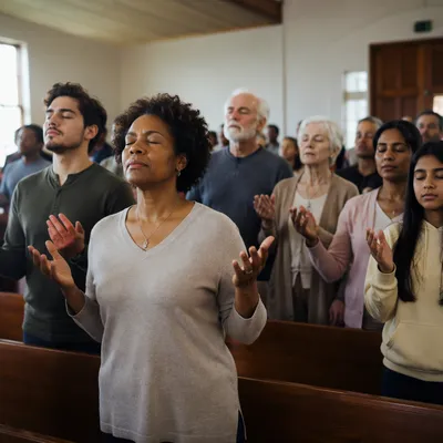 Congregation in Quiet Morning Worship
