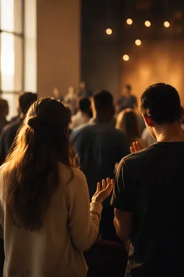 Quiet Congregation in Deep Worship Moment