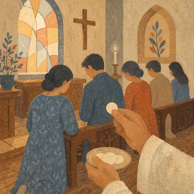 Congregation Receiving Communion at Kneeling Rail