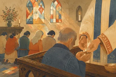 Reverent Communion at Chapel Kneeling Rail