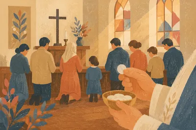 Reverent Communion at Chapel Kneeling Rail