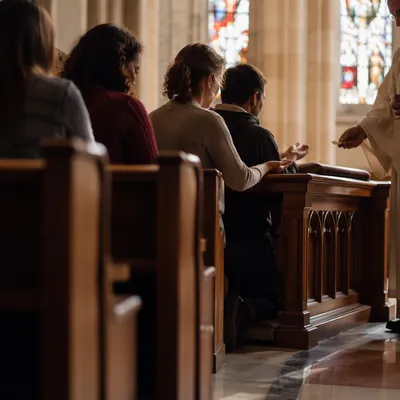 Congregation Receiving Communion at Kneeling Rail