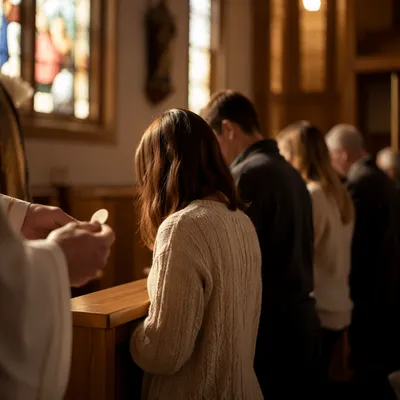 Congregation Receiving Communion at Kneeling Rail