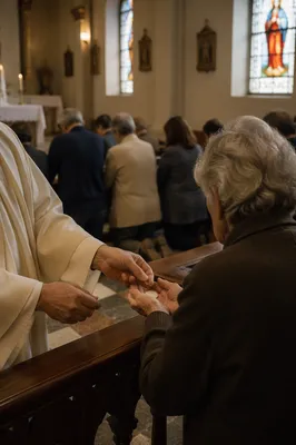 Reverent Communion at Chapel Kneeling Rail