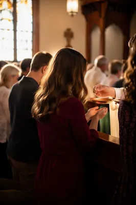 Congregation Receiving Communion at Kneeling Rail