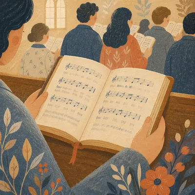 Congregation Hymnal in Warm Church Light