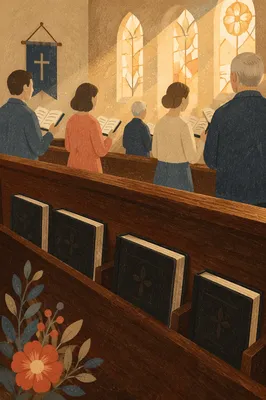 Hymnal Books in Warm Church Worship