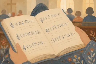 Open Hymnal During Quiet Congregational Worship