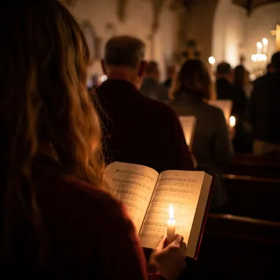 Evening Congregation Singing from Hymnal Books