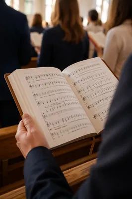 Open Hymnal During Congregational Worship