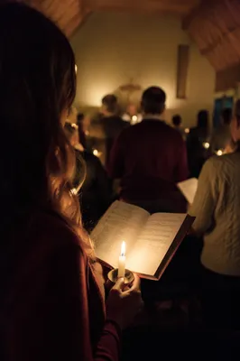 Evening Congregation Singing from Hymnal Books